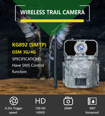 da câmera celular do jogo de 25m IR MMS GPRS smtp 4G sem fio dinâmico