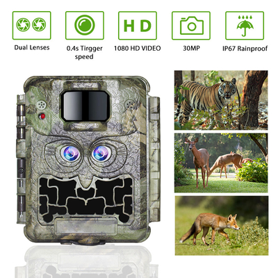 Câmera dupla 13MP CMOS da fuga dos animais selvagens da lente 1080P de DC12V nenhuma came do fulgor
