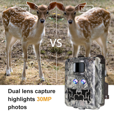 KW591 Câmera de caça ao ar livre sem brilho Dual sensor 1080P FHD Câmera de caça noturna viison CMOS dupla lente