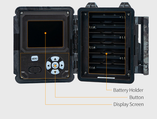 KW591 Câmera de caça ao ar livre sem brilho Dual sensor 1080P FHD Câmera de caça noturna viison CMOS dupla lente