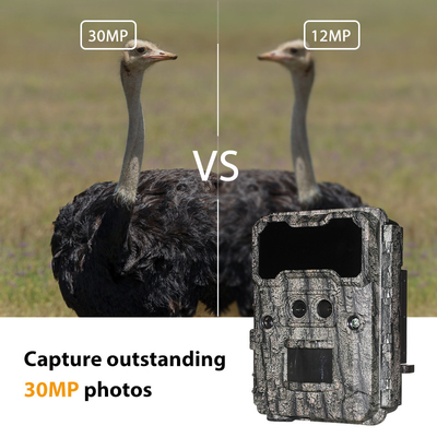 KW696 câmara de caça ao ar livre com dupla lente 30MP sem brilho câmara de trilha 1080p visão noturna 512G para