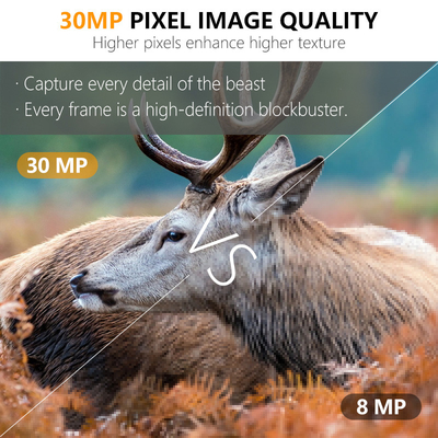 KW696 câmara de caça ao ar livre com dupla lente 30MP sem brilho câmara de trilha 1080p visão noturna 512G para