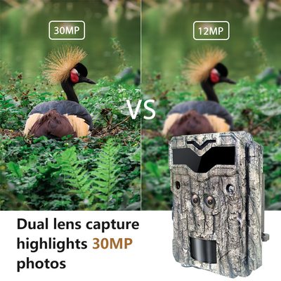 KW698A câmera de trilha de caça de duas lentes 2 sensores câmera de reconhecimento de jogos 4K câmera de visão noturna