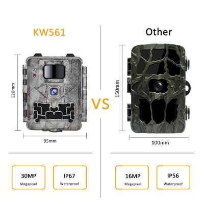 KW561 Trail Infra Cam Mini 30MP 0.25s Velocidade Resolução de vídeo 4K Sensor CMOS à prova d'água SD Me