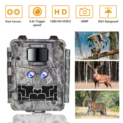 KW591 câmera de vida selvagem sem brilho sensores duplos 1080P impermeável IP67 0,4s velocidade de gatilho até 512GB armazenamento Câmera de caça