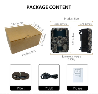KW865 WIFI Câmera oculta à prova d'água IP67 20MP 0.6s velocidade de disparo até 512GB armazenamento trilha de visão noturna Câmera