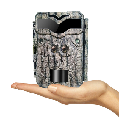 Câmera de caça KW698A de dupla lente 1080P 30MP impermeável IP67 até 512GB de armazenamento visão noturna 0,25s câmera de jogo de gatilho