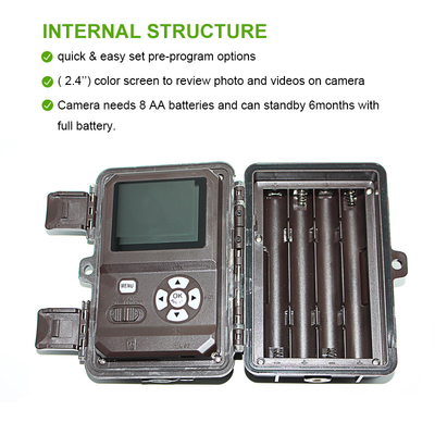 Trail Camera ODM/OEM KW571 impermeável IP67 Sensor CMOS sem brilho 30MP foto 1080P 0,25s velocidade de gatilho visão noturna