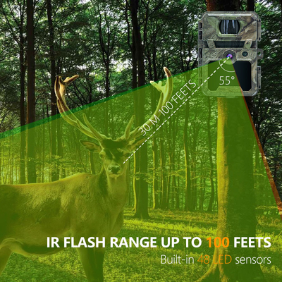 Trail Camera ODM/OEM KW571 impermeável IP67 Sensor CMOS sem brilho 30MP foto 1080P 0,25s velocidade de gatilho visão noturna