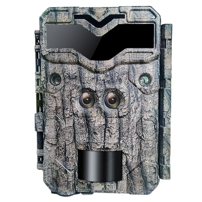 Câmera de caça KW698A de dupla lente 1080P 30MP impermeável IP67 até 512GB de armazenamento visão noturna 0,25s câmera de jogo de gatilho