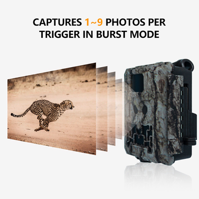 Câmera de caça KW591 sensores duplos sem brilho 1080P impermeável IP67 0,4s velocidade de disparo até 512GB de armazenamento Câmera de caça