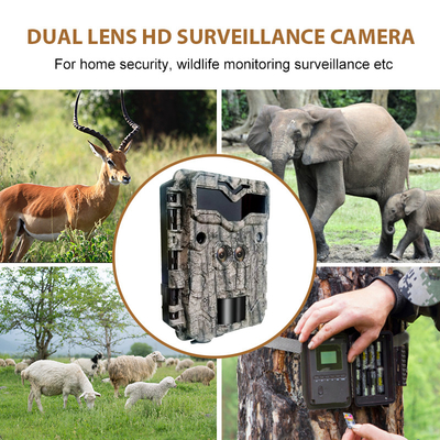 Experimente a emoção da caça com câmeras de caça HD Câmera de trilha de lentes duplas 32MP com vídeo 4K e visão noturna de 100 pés