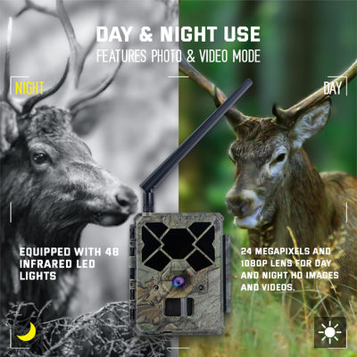 Câmera de caça 4G controlada remotamente KW886 com capacidade de vídeo 1080p e alcance noturno de 120 pés