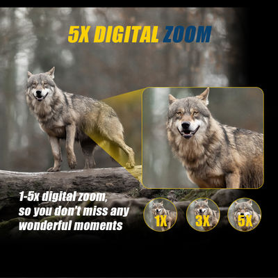 Capacidade de visão noturna • Tela de exibição de alta resolução • Visibilidade de longo alcance • Design durável e resistente adequado para uso externo • Controles fáceis de operar • Bateria recarregável