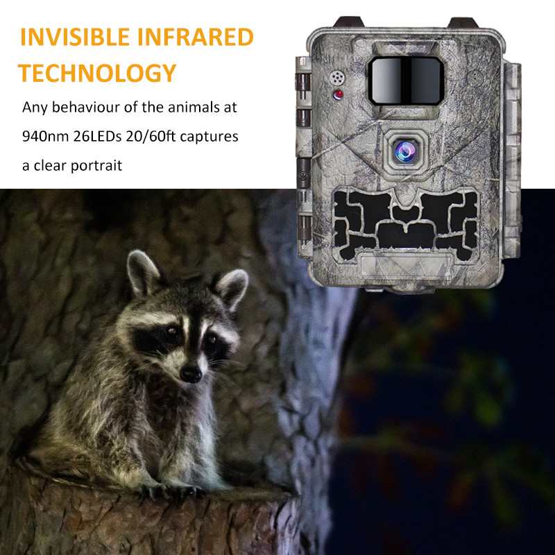 KW561 Trail Infra Cam Mini 30MP 0.25s Velocidade Resolução de vídeo 4K Sensor CMOS à prova d'água SD Me