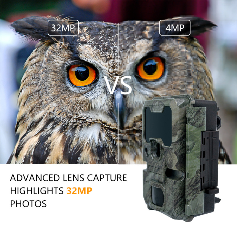 KW788 Trail Camera câmera de caça impermeável 0.1s gatilho 4K visão noturna 32MP câmera infravermelha impermeável
