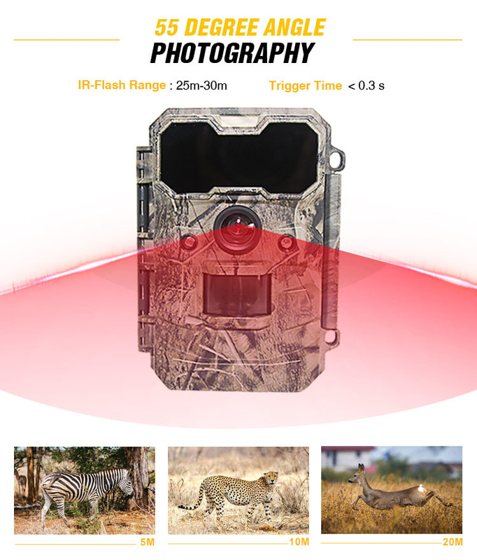 Fuga avançada da ranhura para cartão do sensor da lente macro & da lente 1080P SD que caça da armadilha impermeável da foto dos cervos o movimento infravermelho do IR